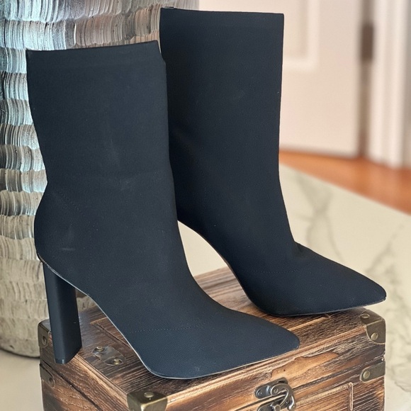 ALDO Delylah Ankle Boots in Black Textile Knit - Picture 2 of 11